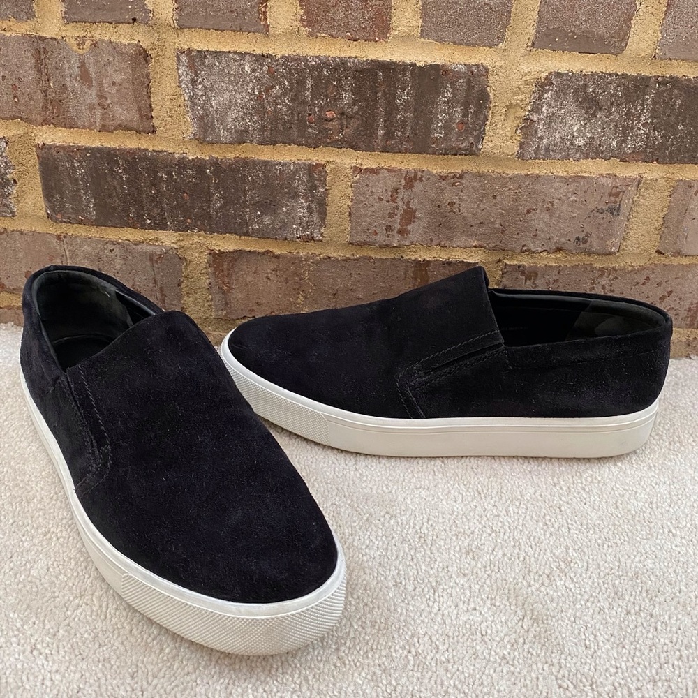 Vince Bowen Black Suede Platform Loafers